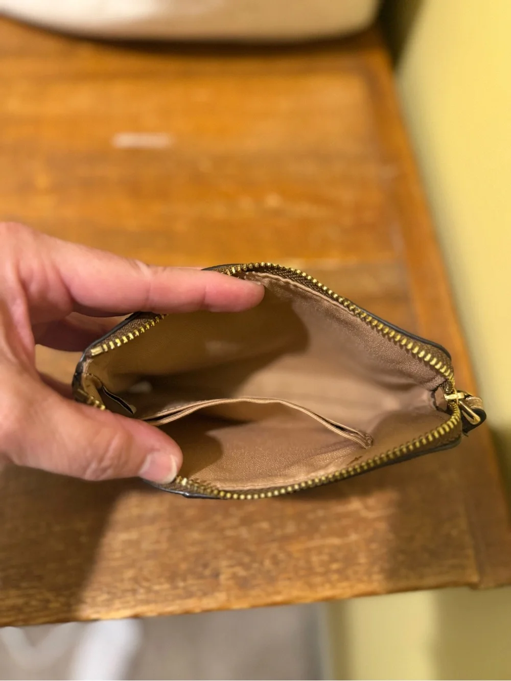 Coach wristlet brown